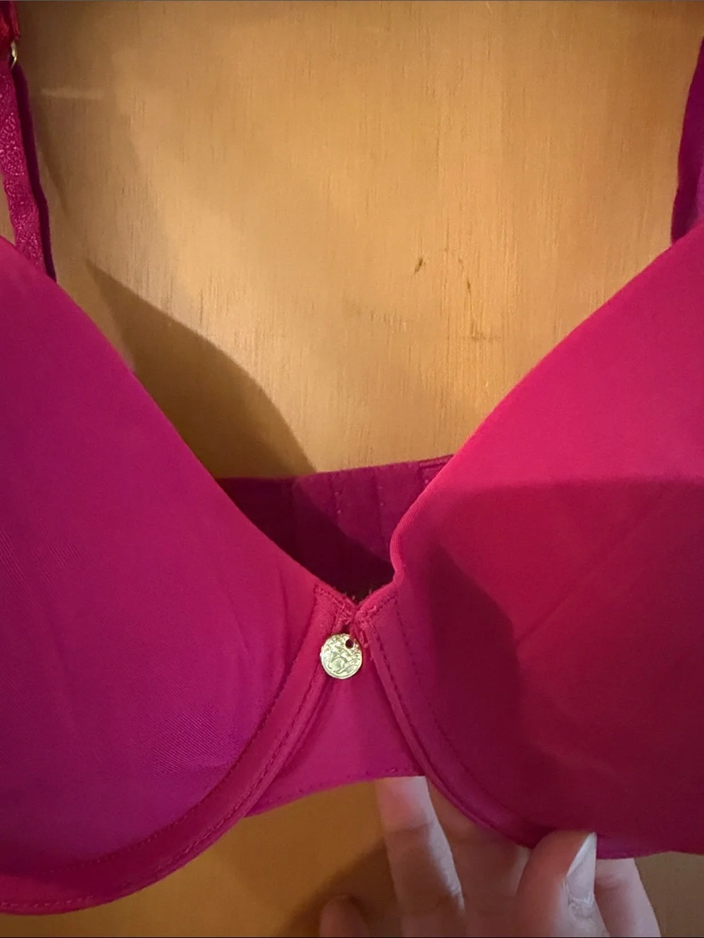 Natori Women’s Underwire Lace-Trim Bra Fuschia Pink Size 34DD (E)